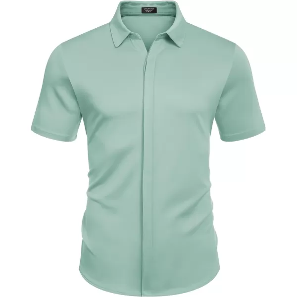 COOFANDY Mens Short Sleeve Wrinkle Free Shirt Casual Button Down Shirt Summer Dress Shirt