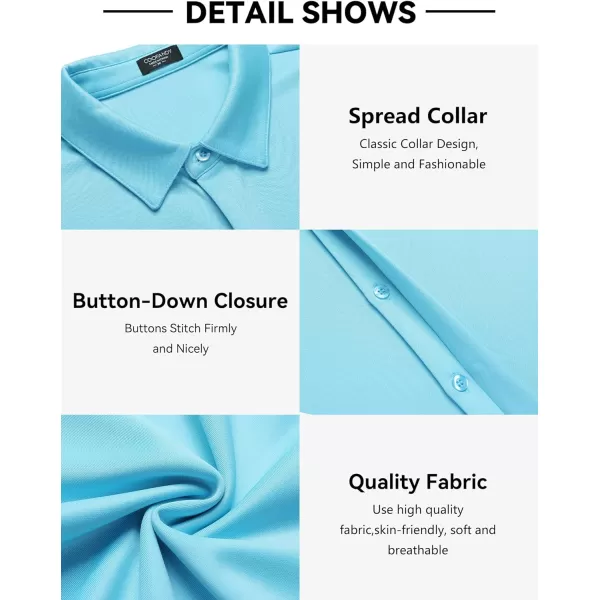 COOFANDY Mens Short Sleeve Wrinkle Free Shirt Casual Button Down Shirt Summer Dress Shirt
