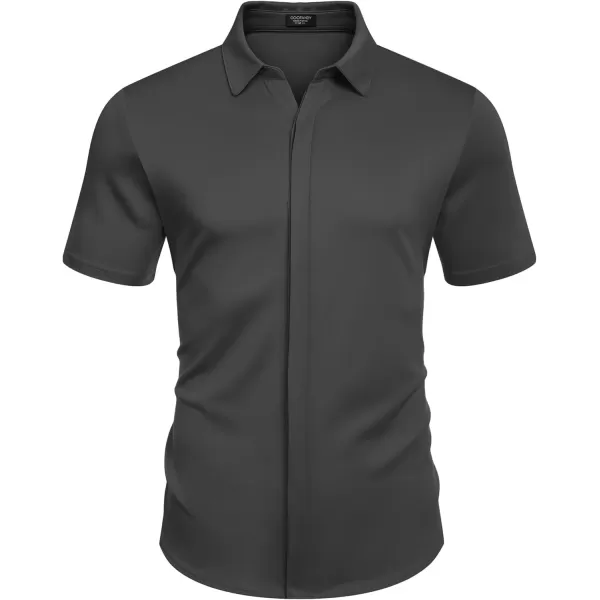 COOFANDY Mens Short Sleeve Wrinkle Free Shirt Casual Button Down Shirt Summer Dress Shirt