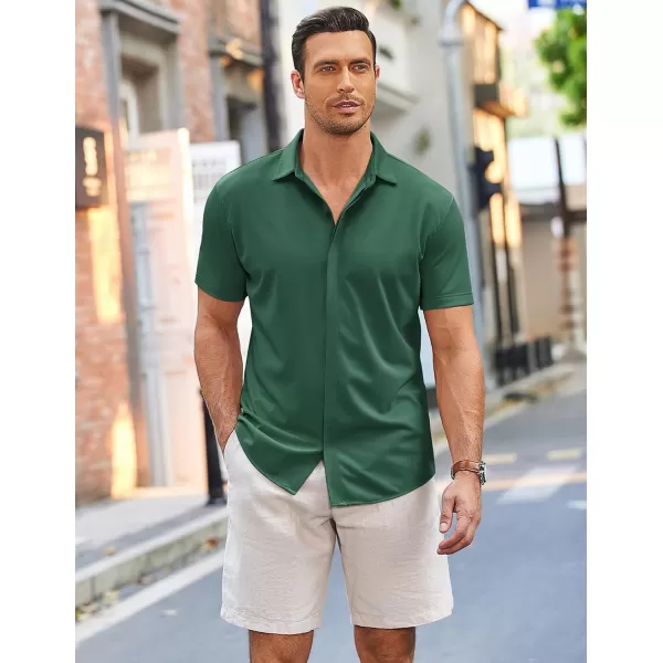 COOFANDY Mens Short Sleeve Wrinkle Free Shirt Casual Button Down Shirt Summer Dress Shirt