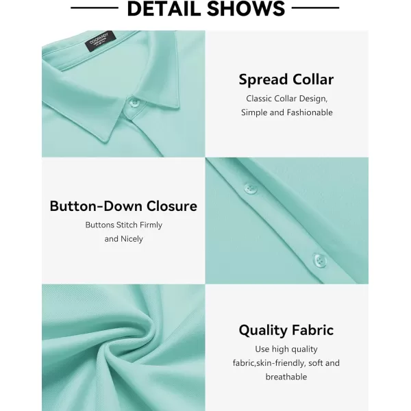 COOFANDY Mens Short Sleeve Wrinkle Free Shirt Casual Button Down Shirt Summer Dress Shirt