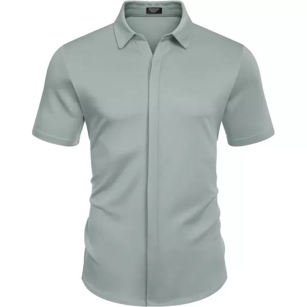 COOFANDY Mens Short Sleeve Wrinkle Free Shirt Casual Button Down Shirt Summer Dress Shirt