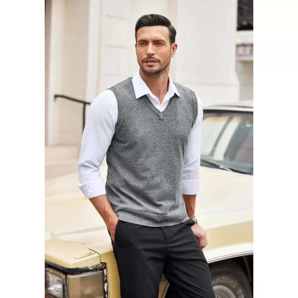 COOFANDY Men's Sleeveless Sweater Vest Lightweight V-Neck Cotton Vest Pullover