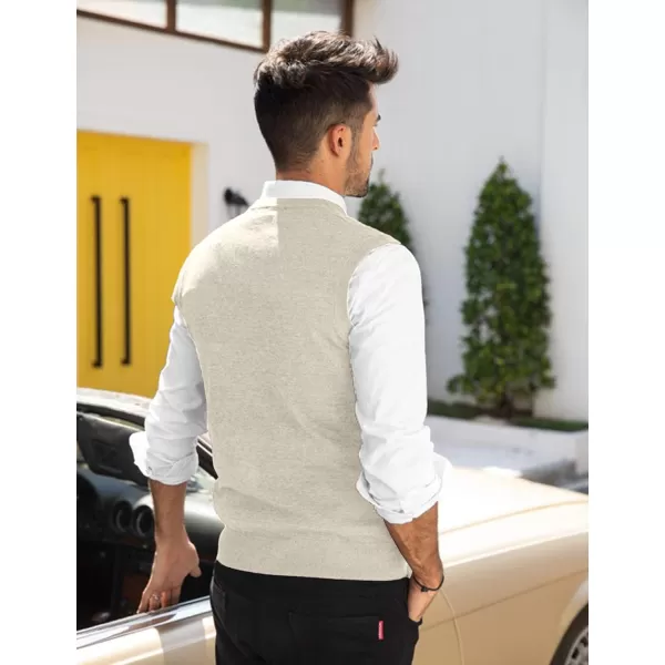 COOFANDY Men's Sleeveless Sweater Vest Lightweight V-Neck Cotton Vest Pullover