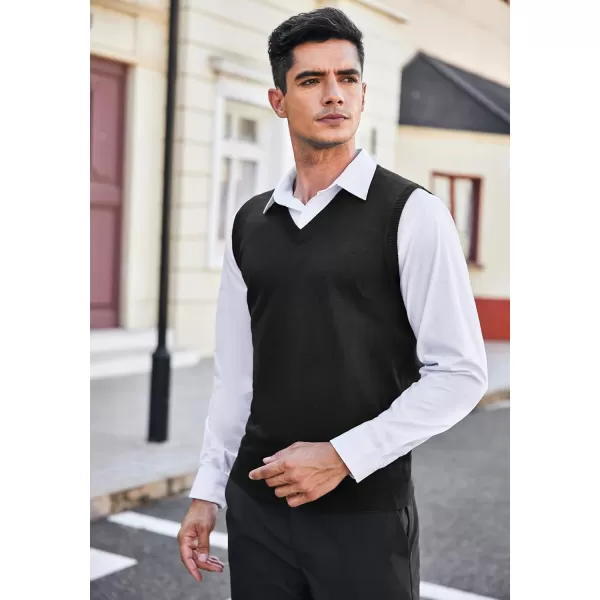 COOFANDY Men's Sleeveless Sweater Vest Lightweight V-Neck Cotton Vest Pullover