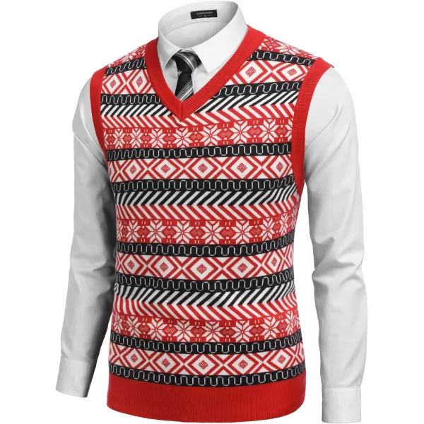 COOFANDY Men's Sleeveless V Neck Pullover Sweater Slim Fit Casual Argyle Sweater Vest