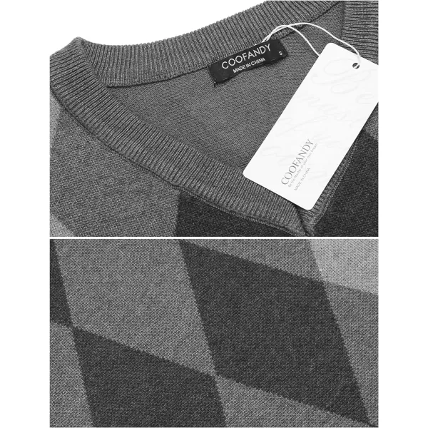 COOFANDY Men's Sleeveless V Neck Pullover Sweater Slim Fit Casual Argyle Sweater Vest