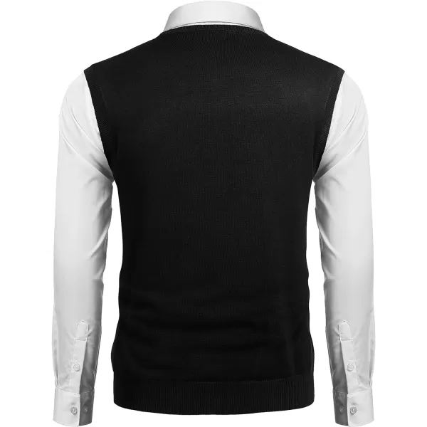 COOFANDY Men's Sleeveless V Neck Pullover Sweater Slim Fit Casual Argyle Sweater Vest