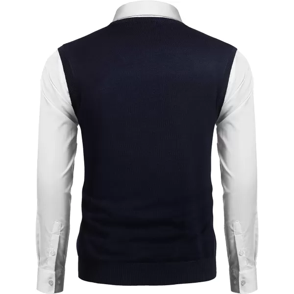 COOFANDY Men's Sleeveless V Neck Pullover Sweater Slim Fit Casual Argyle Sweater Vest