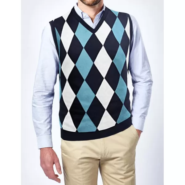 COOFANDY Men's Sleeveless V Neck Pullover Sweater Slim Fit Casual Argyle Sweater Vest