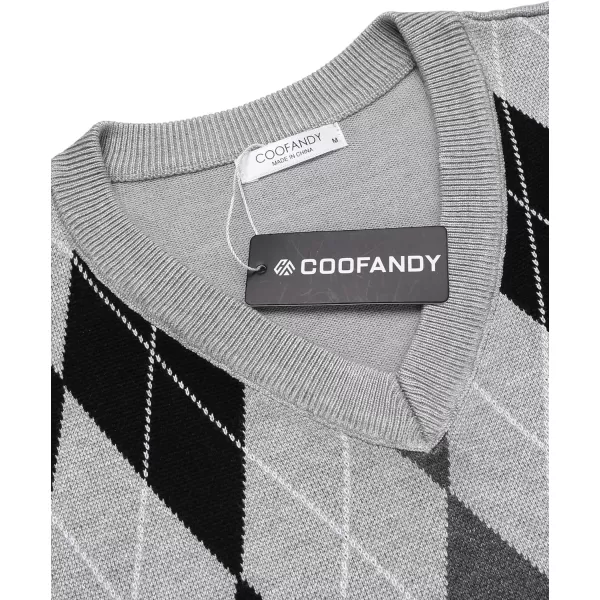 COOFANDY Men's Sleeveless V Neck Pullover Sweater Slim Fit Casual Argyle Sweater Vest