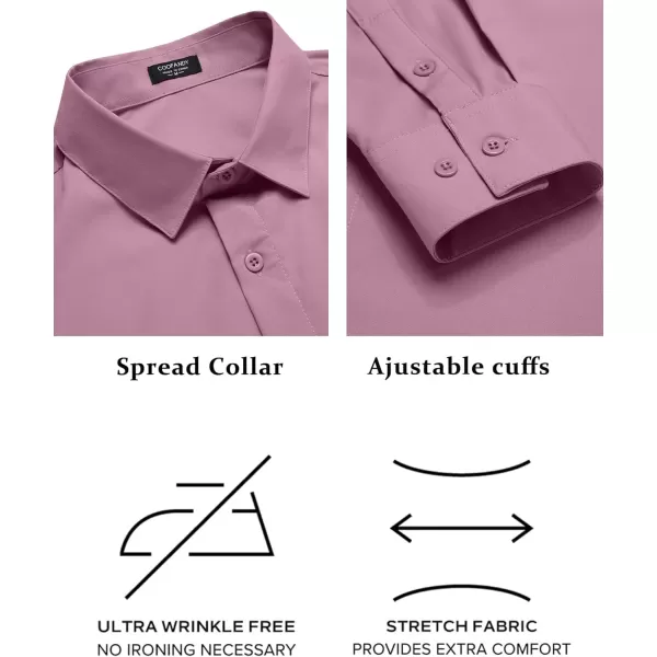 COOFANDY Men's Slim Fit Business Dress Shirts Wrinkle Free Long Sleeve Button Up Shirts Solid Formal Dress Shirt