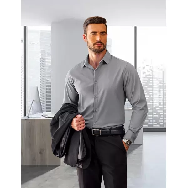 COOFANDY Men's Slim Fit Business Dress Shirts Wrinkle Free Long Sleeve Button Up Shirts Solid Formal Dress Shirt
