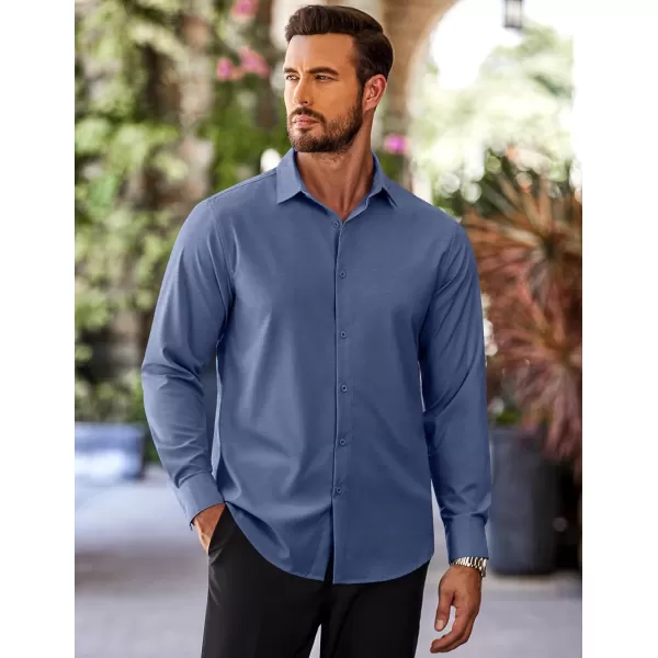 COOFANDY Men's Slim Fit Business Dress Shirts Wrinkle Free Long Sleeve Button Up Shirts Solid Formal Dress Shirt