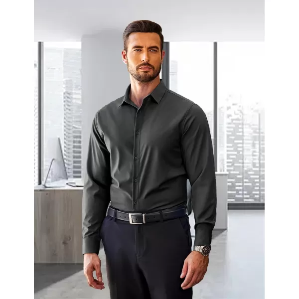 COOFANDY Men's Slim Fit Business Dress Shirts Wrinkle Free Long Sleeve Button Up Shirts Solid Formal Dress Shirt