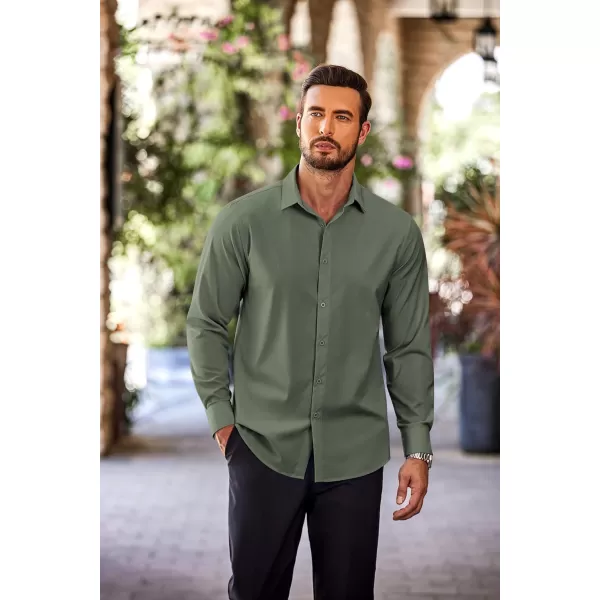 COOFANDY Men's Slim Fit Business Dress Shirts Wrinkle Free Long Sleeve Button Up Shirts Solid Formal Dress Shirt