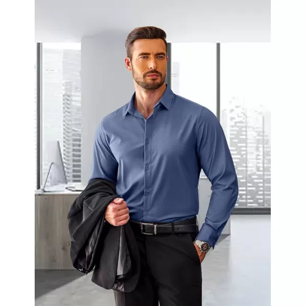 COOFANDY Men's Slim Fit Business Dress Shirts Wrinkle Free Long Sleeve Button Up Shirts Solid Formal Dress Shirt