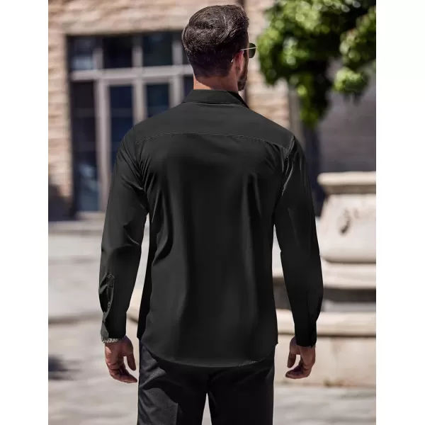 COOFANDY Men's Slim Fit Business Dress Shirts Wrinkle Free Long Sleeve Button Up Shirts Solid Formal Dress Shirt