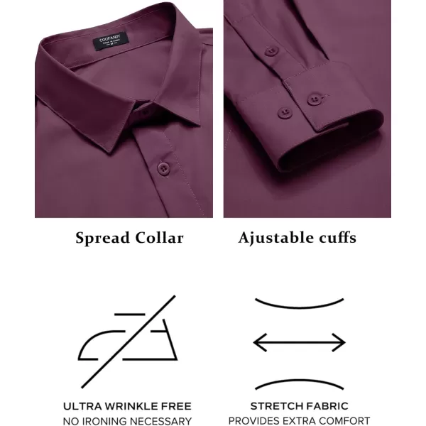 COOFANDY Men's Slim Fit Business Dress Shirts Wrinkle Free Long Sleeve Button Up Shirts Solid Formal Dress Shirt