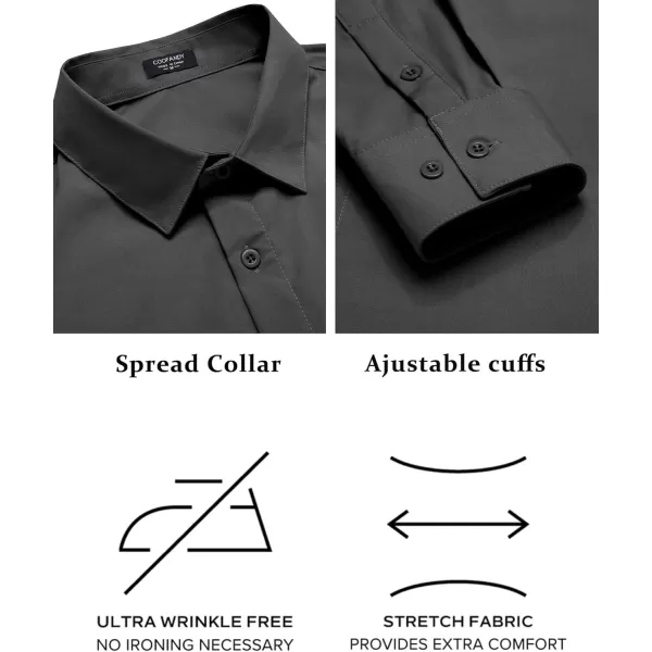 COOFANDY Men's Slim Fit Business Dress Shirts Wrinkle Free Long Sleeve Button Up Shirts Solid Formal Dress Shirt