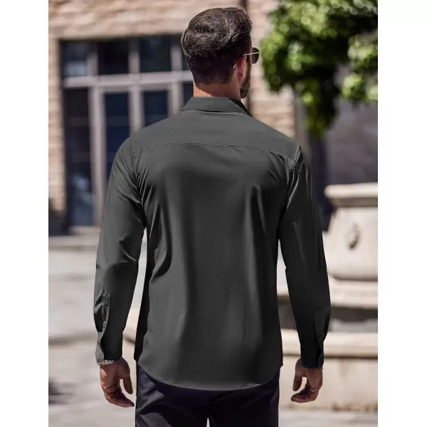 COOFANDY Men's Slim Fit Business Dress Shirts Wrinkle Free Long Sleeve Button Up Shirts Solid Formal Dress Shirt