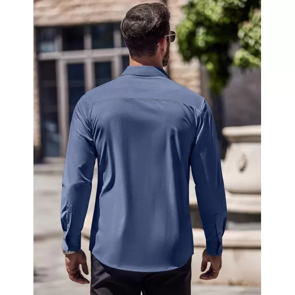 COOFANDY Men's Slim Fit Business Dress Shirts Wrinkle Free Long Sleeve Button Up Shirts Solid Formal Dress Shirt