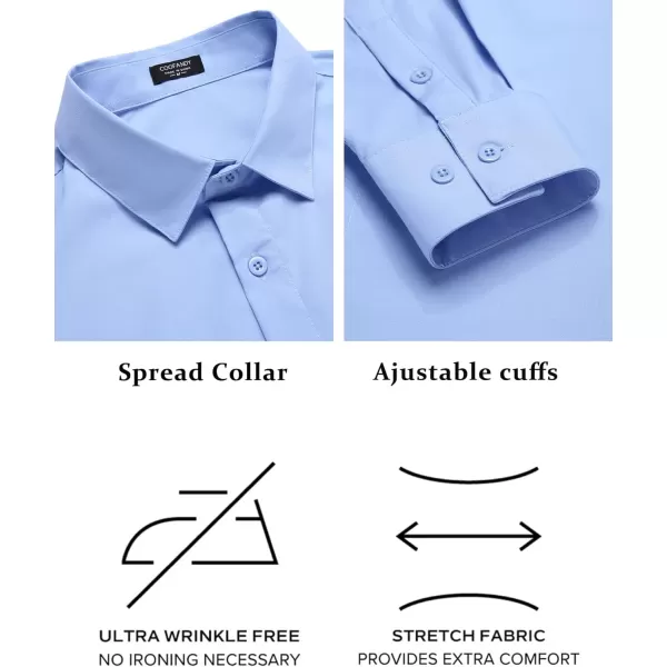 COOFANDY Men's Slim Fit Business Dress Shirts Wrinkle Free Long Sleeve Button Up Shirts Solid Formal Dress Shirt