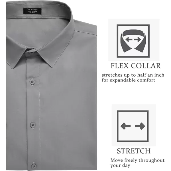 COOFANDY Men's Slim Fit Business Dress Shirts Wrinkle Free Long Sleeve Button Up Shirts Solid Formal Dress Shirt