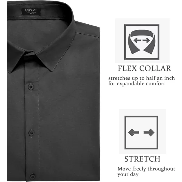 COOFANDY Men's Slim Fit Business Dress Shirts Wrinkle Free Long Sleeve Button Up Shirts Solid Formal Dress Shirt