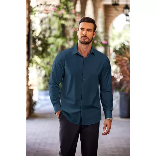 COOFANDY Men's Slim Fit Business Dress Shirts Wrinkle Free Long Sleeve Button Up Shirts Solid Formal Dress Shirt