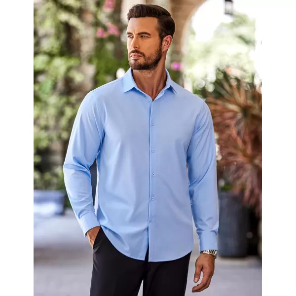 COOFANDY Men's Slim Fit Business Dress Shirts Wrinkle Free Long Sleeve Button Up Shirts Solid Formal Dress Shirt
