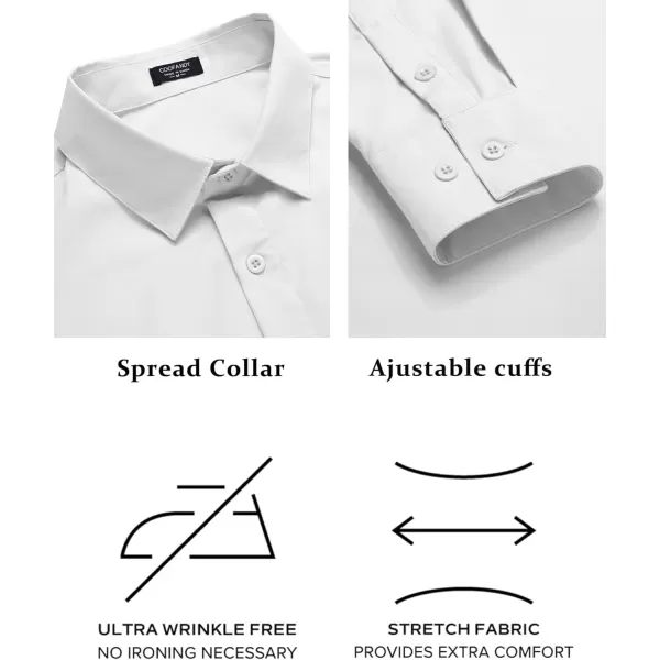 COOFANDY Men's Slim Fit Business Dress Shirts Wrinkle Free Long Sleeve Button Up Shirts Solid Formal Dress Shirt