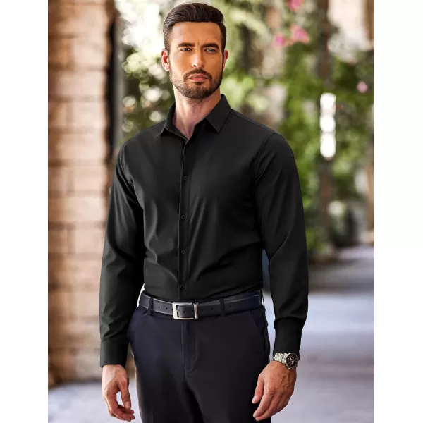 COOFANDY Men's Slim Fit Business Dress Shirts Wrinkle Free Long Sleeve Button Up Shirts Solid Formal Dress Shirt