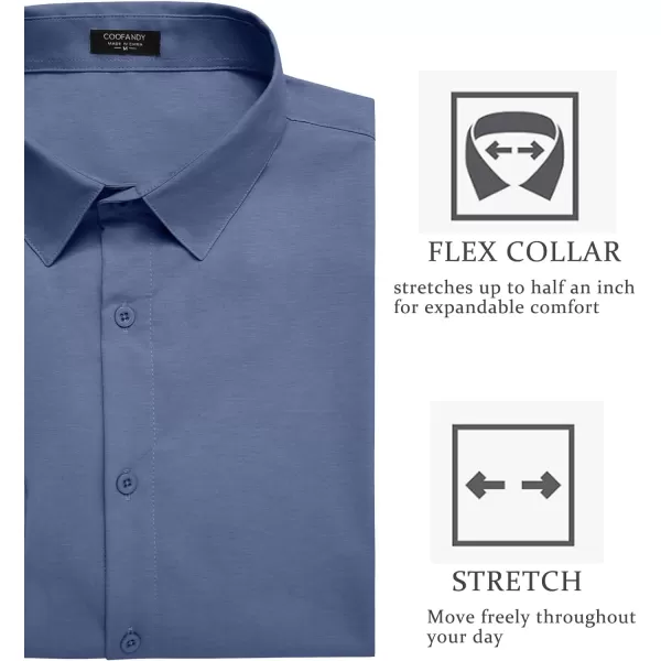 COOFANDY Men's Slim Fit Business Dress Shirts Wrinkle Free Long Sleeve Button Up Shirts Solid Formal Dress Shirt