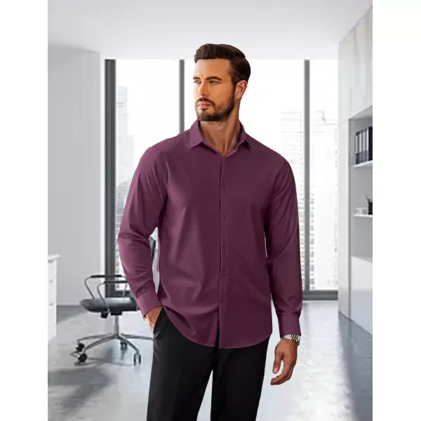 COOFANDY Men's Slim Fit Business Dress Shirts Wrinkle Free Long Sleeve Button Up Shirts Solid Formal Dress Shirt