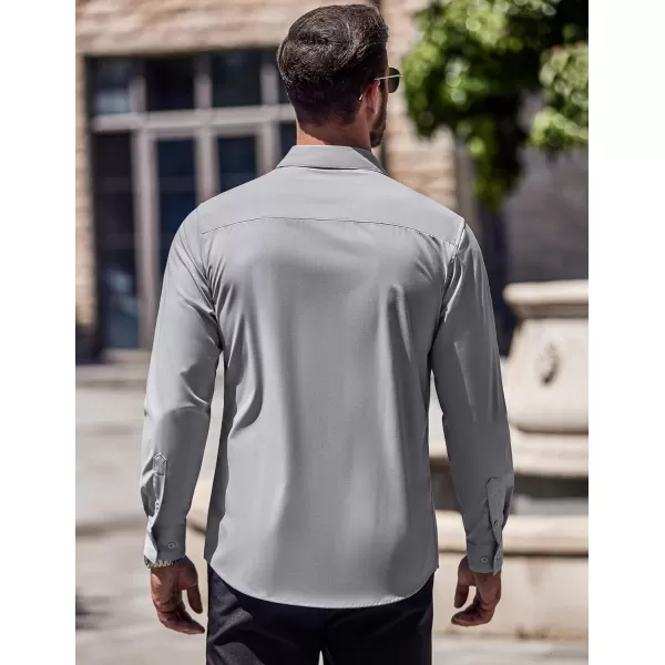 COOFANDY Men's Slim Fit Business Dress Shirts Wrinkle Free Long Sleeve Button Up Shirts Solid Formal Dress Shirt