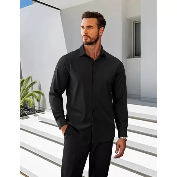 COOFANDY Men's Slim Fit Business Dress Shirts Wrinkle Free Long Sleeve Button Up Shirts Solid Formal Dress Shirt