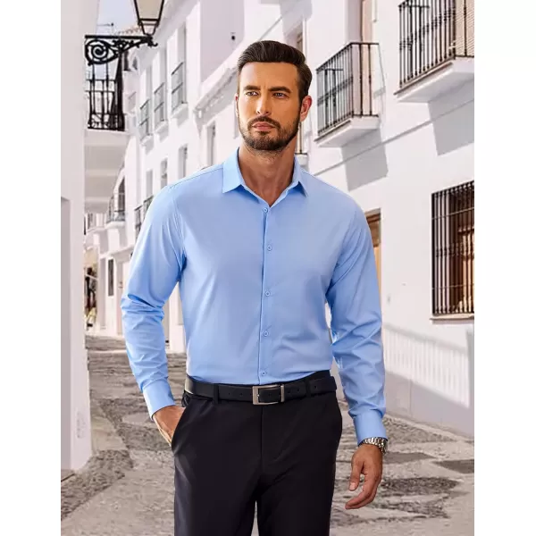 COOFANDY Men's Slim Fit Business Dress Shirts Wrinkle Free Long Sleeve Button Up Shirts Solid Formal Dress Shirt