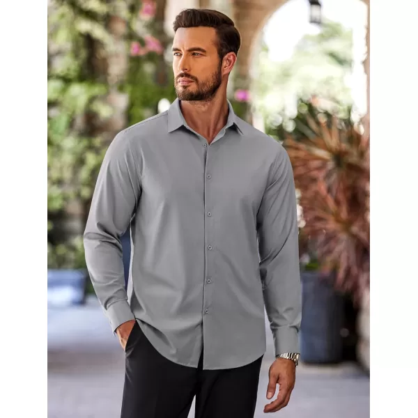 COOFANDY Men's Slim Fit Business Dress Shirts Wrinkle Free Long Sleeve Button Up Shirts Solid Formal Dress Shirt