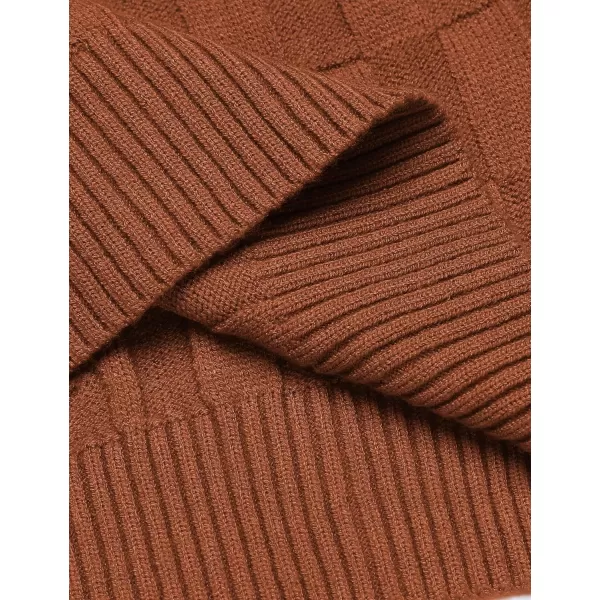 COOFANDY Men's Slim Fit Turtleneck Sweater Casual Cable Knit Pullover Sweaters