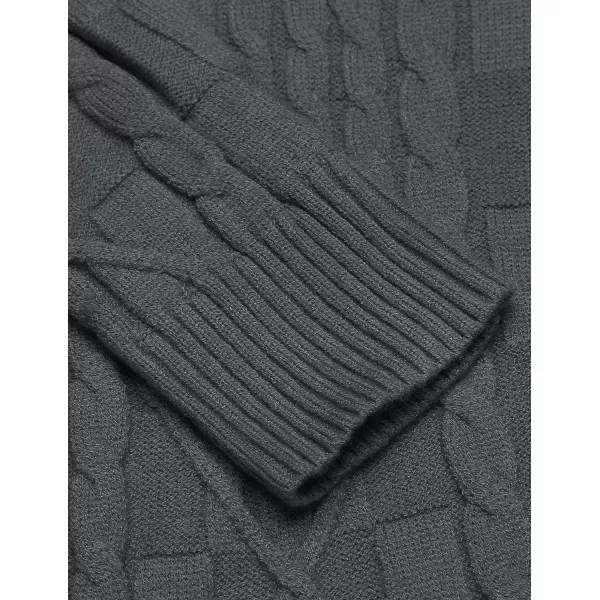 COOFANDY Men's Slim Fit Turtleneck Sweater Casual Cable Knit Pullover Sweaters
