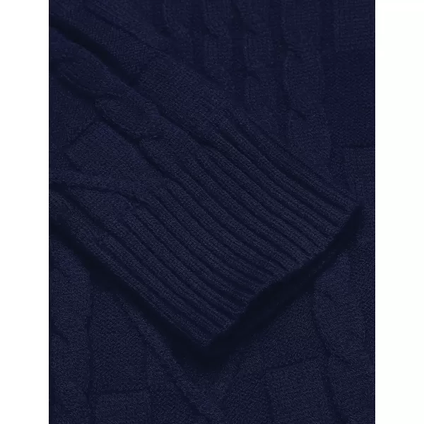 COOFANDY Men's Slim Fit Turtleneck Sweater Casual Cable Knit Pullover Sweaters