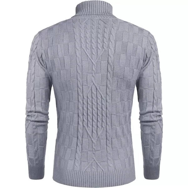 COOFANDY Men's Slim Fit Turtleneck Sweater Casual Cable Knit Pullover Sweaters