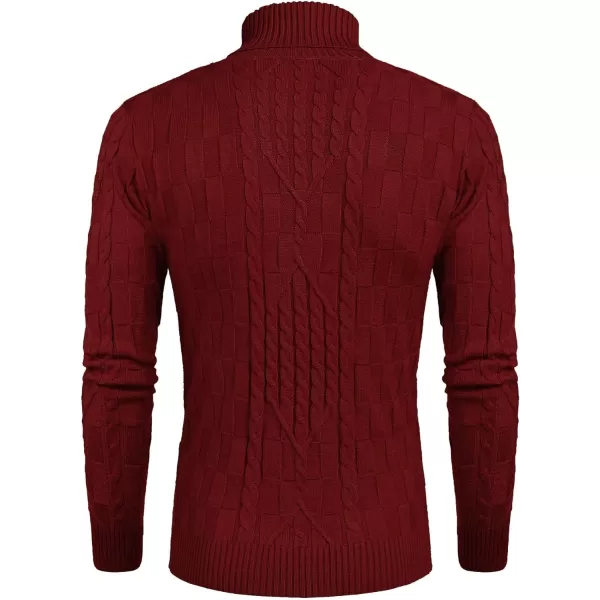 COOFANDY Men's Slim Fit Turtleneck Sweater Casual Cable Knit Pullover Sweaters