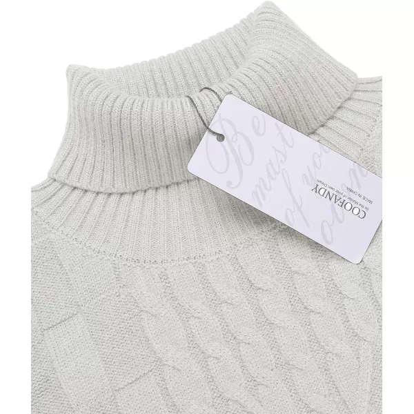 COOFANDY Men's Slim Fit Turtleneck Sweater Casual Cable Knit Pullover Sweaters