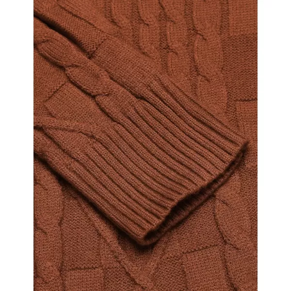 COOFANDY Men's Slim Fit Turtleneck Sweater Casual Cable Knit Pullover Sweaters