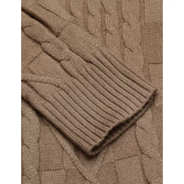 COOFANDY Men's Slim Fit Turtleneck Sweater Casual Cable Knit Pullover Sweaters