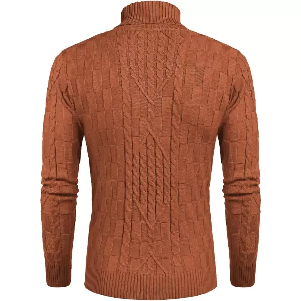 COOFANDY Men's Slim Fit Turtleneck Sweater Casual Cable Knit Pullover Sweaters