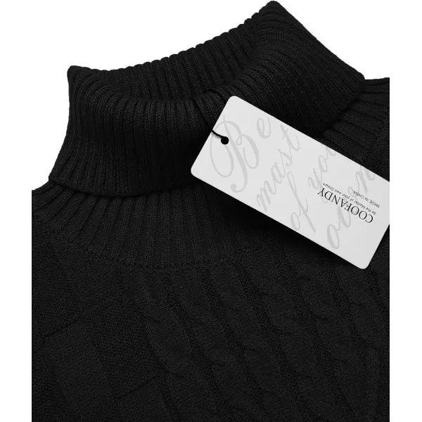 COOFANDY Men's Slim Fit Turtleneck Sweater Casual Cable Knit Pullover Sweaters