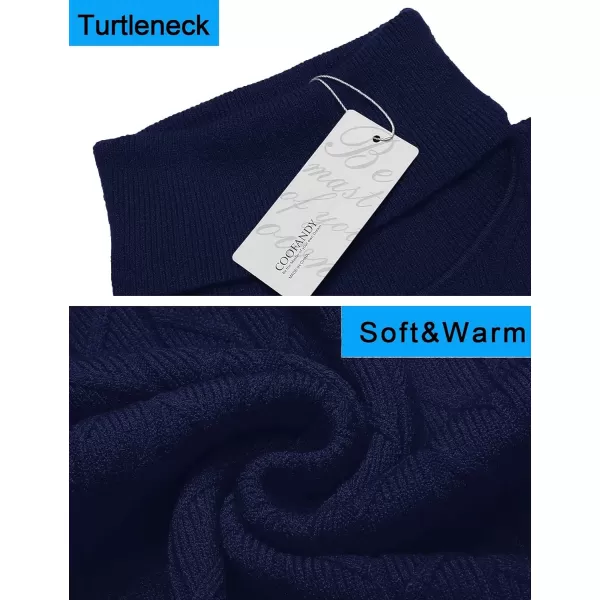 COOFANDY Men's Slim Fit Turtleneck Sweater Casual Pullover Sweater Basic Twist Patterned Knitted Sweater